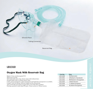 <span class=keywords><strong>Masque</strong></span> <span class=keywords><strong>à</strong></span> <span class=keywords><strong>oxygène</strong></span> <span class=keywords><strong>en</strong></span> PVC de <span class=keywords><strong>haute</strong></span> qualité avec coussinet <span class=keywords><strong>en</strong></span> silicone, tube anti-écrasement, valve de retenue <span class=keywords><strong>en</strong></span> option, du nouveau-né <span class=keywords><strong>à</strong></span> l'adulte - Product Image 3