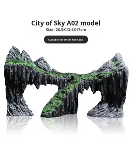 Aquariumaccessoires Kunstmatige Bergtop Waterplant Milieuvriendelijke Plastic <span class=keywords><strong>Aquarium</strong></span> Landschapsarchitectuur Rotsachtige Schuilplaats Grot - Product Image 4
