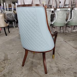 Poltrona di lusso in legno massello di fascia alta con schienale morbido <span class=keywords><strong>e</strong></span> imbottito per sala da pranzo Hotel <span class=keywords><strong>e</strong></span> ristorante - Product Image 5