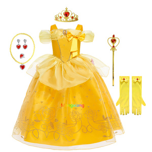 Deluxe épaules nues <span class=keywords><strong>Belle</strong></span> princesse Cosplay robe anniversaire enfants Aurora Costume fille vêtements fête TV & film Costumes - Product Image 5