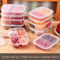 Boîte de rangement alimentaire compartimentée en plastique, bac de congélation pour viande, organisateur de gingembre, ail, échalote, pour portionnement et préparation de repas, Guangdong
