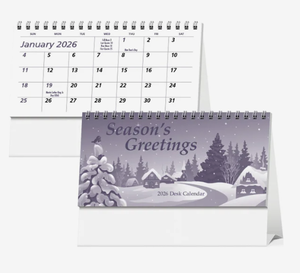 Calendriers de bureau miniatures promotionnels personnalisés avec logo, 2026, 6 pouces sur 4,5 pouces, autoportants, imprimés, cadeaux en gros - Product Image 2