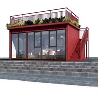 Maison conteneur préfabriquée en acier de Nouvelle-Zélande avec pièce vitrée respirante pour commerces, hôtels et sites touristiques