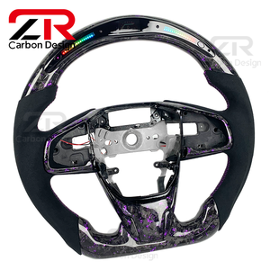 พวงมาลัย LED คาร์บอนไฟเบอร์ภายในรถปรับแต่งได้สำหรับฮอนด้าซีวิครุ่น10th รุ่น <span class=keywords><strong>Si</strong></span> Type R FK8 CR-V 2016-2021 - Product Image 3