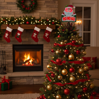 Vente en gros d'usine, Père Noël en métal avec lumière LED, étoiles pour le sommet de l'arbre de Noël, pour une utilisation en intérieur, articles de Noël