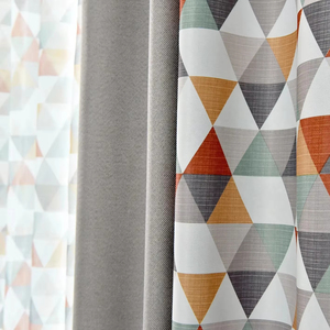 Hot bán hiện đại phong cách thời trang <span class=keywords><strong>Linen</strong></span> màn rèm vải với tam giác in ấn rèm vải thiết kế đối với trang chủ cửa sổ trang trí nội thất - Product Image 2
