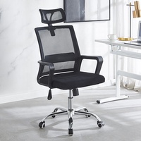 GEDO Vente en gros Chaise de bureau de luxe avec accoudoirs en acier en forme d'arc, chaise de travail respirante en maille, chaise de direction ergonomique pour longues sessions assises