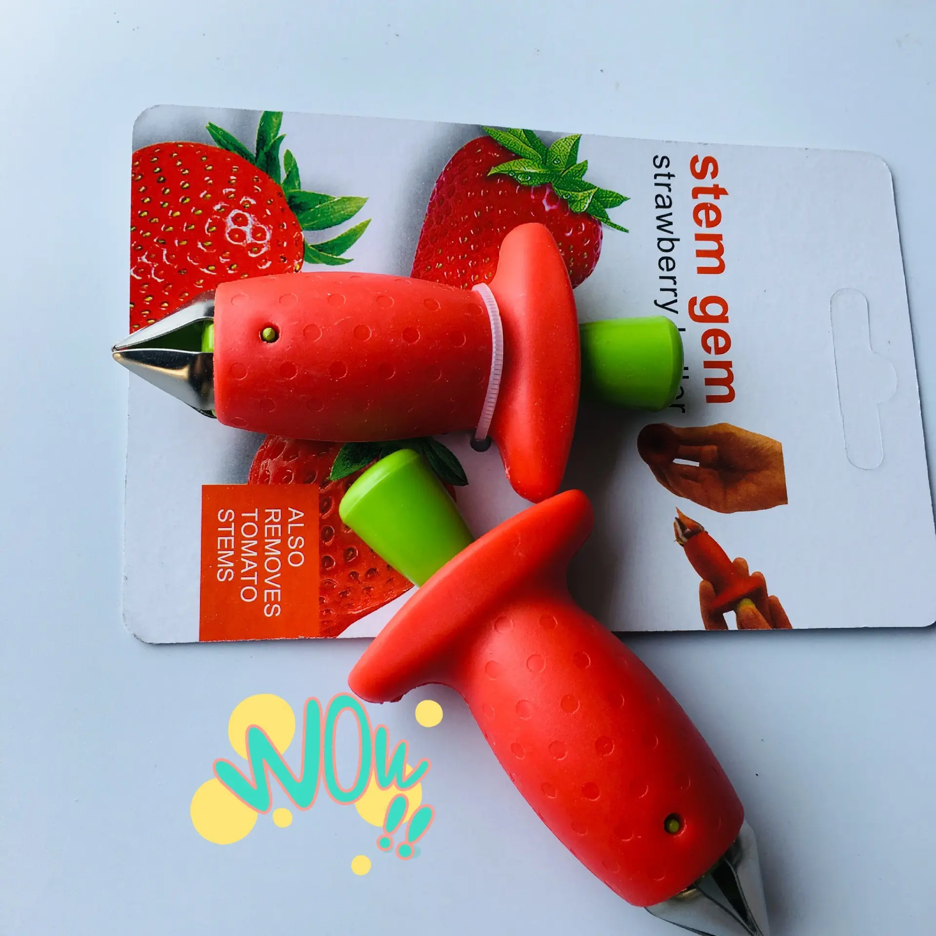 Red Strawberry Huller Strawberry Top Blatte nt ferner Gadget Tomaten stiele Obst messer Stiel entferner Tragbares Küchen werkzeug