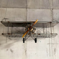 Sculpture d'avion en métal personnalisable faite à la main, style steampunk vintage, décoration intérieure murale ou de plafond, pour bar ou maison