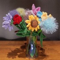 Fournisseur en gros de fleurs en peluche créatives faites à la main, styles variés, tournesol, rose, fleurs en peluche pour mariage, fête, cadeau de la Saint-Valentin