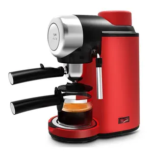 Cafetera semiautomática de color rojo de alta calidad, máquina de café espresso, molinero, 2022