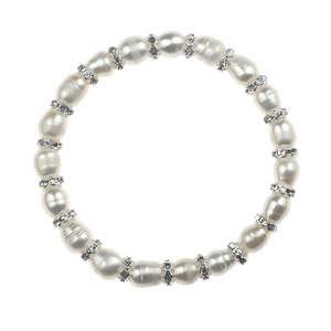 Bracelets en perles d'eau douce de 7 mm en forme de mètre, faits à la main, accessoires pour étal de vente en gros, élastiques - Product Image 3