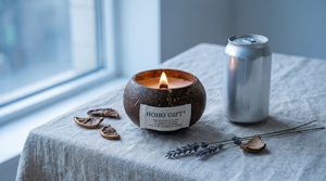 Vela aromática de cáscara de coco, vela perfumada de larga duración, cera de soja de cáscara de coco, recuerdo navideño, vela perfumada de alta gama - Product Image 4
