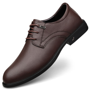 Chaussures habillées de luxe pour hommes en cuir, à lacets, avec empiècements, bout renforcé, semelle extérieure en caoutchouc, légères, respirantes et antidérapantes - Product Image 6