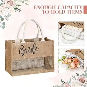 Borsa da Spiaggia Personalizzata in Iuta con Motivo a Lettere per Addio al Nubilato, con Tracolla, Misura Media - Product Image 2