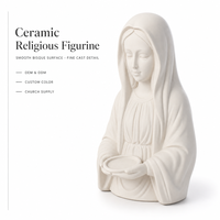 Statue de la Vierge Marie en céramique, figurine en porcelaine blanche, décoration religieuse catholique pour la maison, fournitures d'église, personnalisation OEM ODM