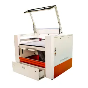Nuevo diseño de escritorio 6090 100W CO2 máquina de grabado de corte láser para materiales no metálicos con bomba de aire con ventilador enfriador incorporado