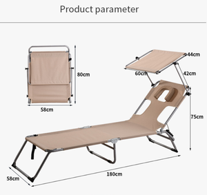 Chaise pliante confortable en tissu Oxford haute résistance pour l'extérieur, avec siège et dossier élargis, chaise inclinable - Product Image 4