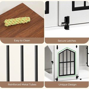 Meuble de cage <span class=keywords><strong>pour</strong></span> <span class=keywords><strong>chien</strong></span> moderne <span class=keywords><strong>pour</strong></span> salon, avec <span class=keywords><strong>porte</strong></span> coulissante et construction robuste, <span class=keywords><strong>pour</strong></span> animaux de compagnie de petite, moyenne et grande taille - Product Image 4