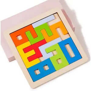 Juego de rompecabezas de bloques de madera digital 3D Color Montessori rompecabezas de juguete entrenamiento de pensamiento para niños