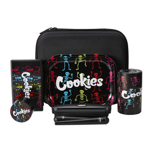 Portable premium custom rolling tray herb smoking set kit smoke box smoking tray herb grinder accessories gift set
