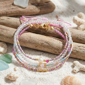 <span class=keywords><strong>Bracelet</strong></span> en perles de cristal plaqué or 18 carats Go2boho, <span class=keywords><strong>bracelet</strong></span> en corde réglable, ensembles de bijoux tendance, bracelets en pierre naturelle pour femmes - Product Image 2