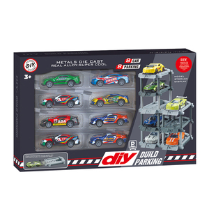 Juguete de Garaje de Estacionamiento Multinivel DIY con Lanzador de Catapulta, 8 Piezas, Coches de Carreras de Aleación Fundida a Presión 1:64, Sets de Juguetes de Almacenamiento y Exhibición para Niños - Product Image 4