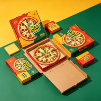 Boîte à pizza écologique personnalisée avec logo, jetable, 9 pouces, en carton ondulé, emballage alimentaire