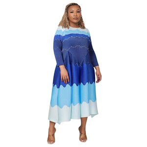 Vestido plisado degradado de estilo casual para mujer, estilo europeo y americano, de moda, largo, superventas 2026 - Product Image 5