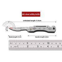 Couteau pliant tout acier multifonctionnel, ouvre-boîte, porte-clés, coupe-fruits, équipement EDC, vente en gros OEM, ensemble avec logo personnalisé