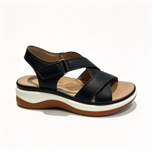 Sandales compensées à plateforme pour femmes, à bride réglable, bout ouvert, semelle épaisse, chaussures d'été - Product Image 3
