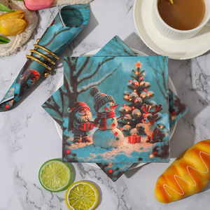 Christmas Paper Napkins 330mm Square Printed Holiday Disposable Napkins For Christmas Party - Product Image 1
