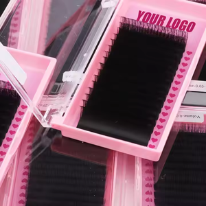 صواني وصلات رموش من الكشميرات بشعار مخصص وصلات رموش سوداء داكنة اللون بمروحة سهلة من الكشميير - Product Image 1