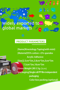 Bạc Hà Hương vị kinesiologytape đàn hồi thể thao Băng bảo vệ Tiêm bắp cơ bắp Băng nâng ngực Dải 2.5cm * 5m - Product Image 2
