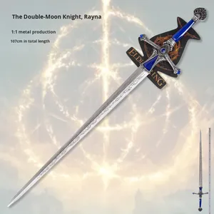 Espada de Doble Luna de Caballero, Espada de <span class=keywords><strong>Elden</strong></span> <span class=keywords><strong>Ring</strong></span>, Espada de Laina, Metal Fundido Electrochapado, Réplica COS <span class=keywords><strong>1</strong></span>:<span class=keywords><strong>1</strong></span> Sin Filo - Product Image 2