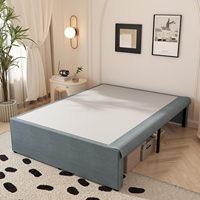 Sommier de lit en métal robuste avec revêtement en tissu, silencieux, minimaliste, en fer, structure KD pour l'e-commerce