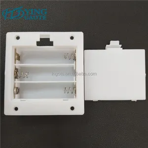costom all you want NO-switch white 4.5V 3AA battery Storage Box embedded AA battery holder with cover