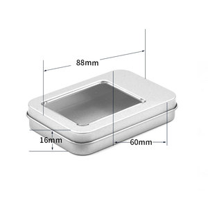 88x60x16mm kim loại hình chữ nhật rỗng tins mini xách tay hộp thiếc lưu trữ nhỏ Kit & nhà tổ chức với nắp đậy Craft <span class=keywords><strong>tin</strong></span> container - Product Image 3