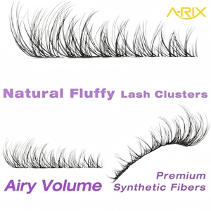 A-RIX ขนตาปลอมแบบกลุ่ม 3 มิติ ฟูฟ่อง งอนสวย ติดเองได้ ขนาด 8-16 มม. ขนตาต่อแบบธรรมชาติ พร้อมอายไลเนอร์สีดำเส้นเล็ก - Product Image 4