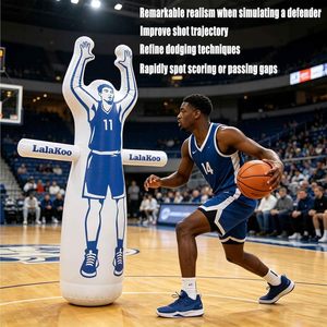 Mannequin de défenseur de basketball gonflable 7,6 pieds réglable et portable pour entraînement de la technique, avec pompe à <span class=keywords><strong>air</strong></span> facile à utiliser - Product Image 2
