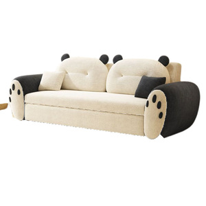 Cute Creamy Style Sofa <b>Bed</b> Fabric Living Room Multi Functional Double Vertical Design - Product Image 5