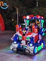 Joy2fun Voiture Tamponneuse Électrique Robot de Combat à Batterie en Fibre de Verre pour Intérieur/Extérieur, pour Centres Commerciaux et Parcs
