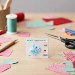 Coriandoli a Forma di Cuore in Tessuto ILAN 2mm 30pz Blu - Product Image 2