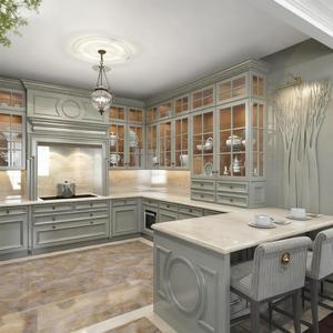Gabinetes de cocina modernos de <span class=keywords><strong>madera</strong></span> maciza de estilo europeo Gabinetes de pared hechos <span class=keywords><strong>a</strong></span> <span class=keywords><strong>medida</strong></span> Encimeras de piedra de cuarzo Acabado de laca completo - Product Image 1