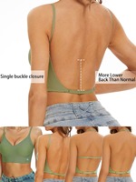 Soutien-gorge invisible sans traces, dos en U, sans armatures, fines bretelles réglables pour un usage quotidien décontracté ou comme sous-vêtement.