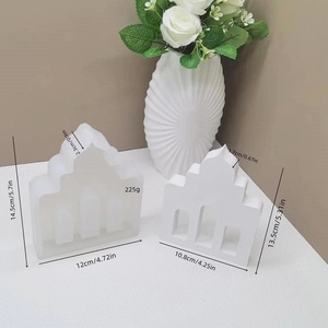 Borderless vendita calda tridimensionale <span class=keywords><strong>in</strong></span> Silicone stampo piccola casa ornamenti forma della moschea per intonaco decorativo per vasi di plastica - Product Image 4