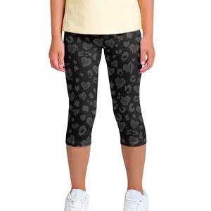 Hot Sale Custom Casual Children Leggings Print Multicolor Beautiful Leopard Print Girls Yoga Pants With Dropshipping