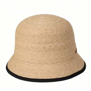 Chapeau Bob en Paille Raphia Tendance Été 2025 pour Femme, Simple, pour Voyage en Plein Air, Plage, Protection Solaire, avec Logo en PU, Chapeau de Pêcheur Anti-UV - Product Image 5