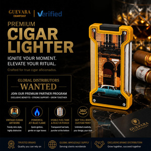 Encendedor de Cigarros GUEVARA Personalizado con Impresión Completa, Encendedor de Llama Azul de un Solo Chorro con Punzón Integrado, Encendedor de Cigarros con Arte Cubano Vintage - Product Image 1