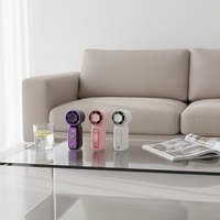 Ventilateur portable à LED avec message personnalisé, fonctionnant sur piles, sans pales, en silicone, silencieux, pour utilisation en voiture, autonomie de 4 à 6 heures